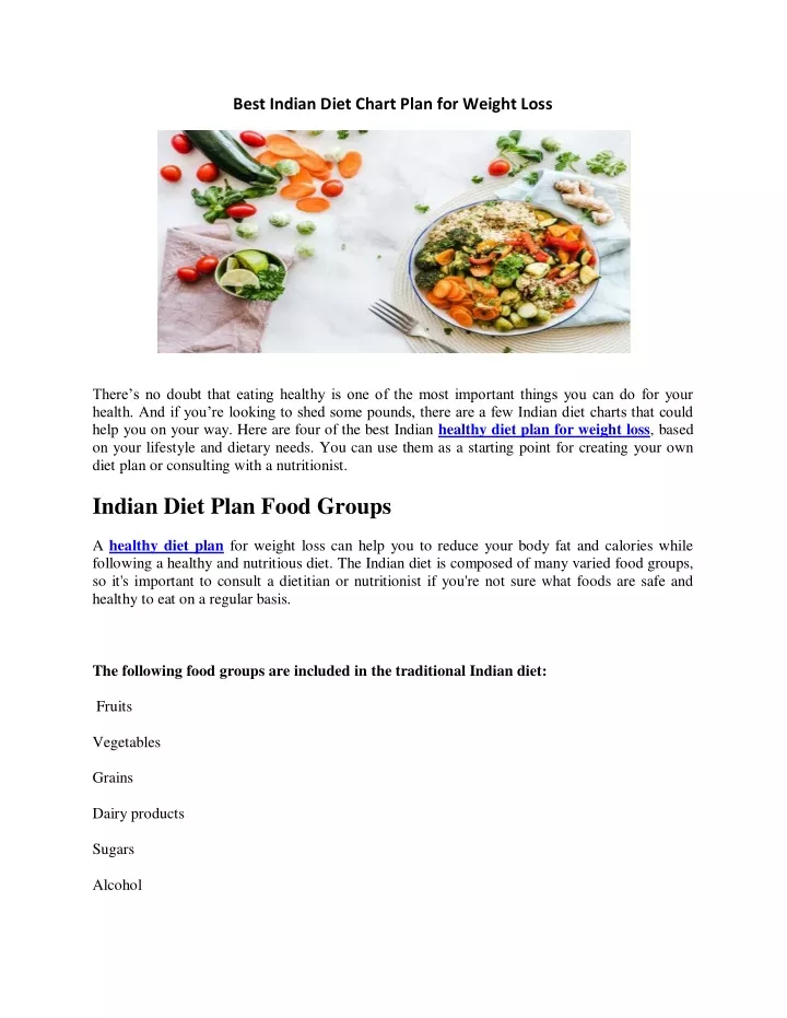PPT - Best Indian Diet Chart Plan for Weight Loss (1) PowerPoint