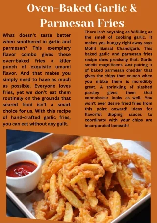 Oven-Baked Garlic & Parmesan Fries by  Mohit Bansal Chandigarh