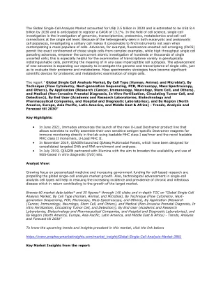 the global single cell analysis market accounted