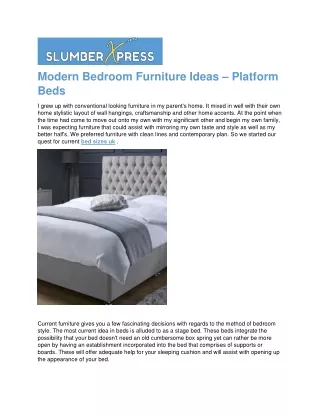 Modern Bedroom Furniture Ideas – Platform Beds