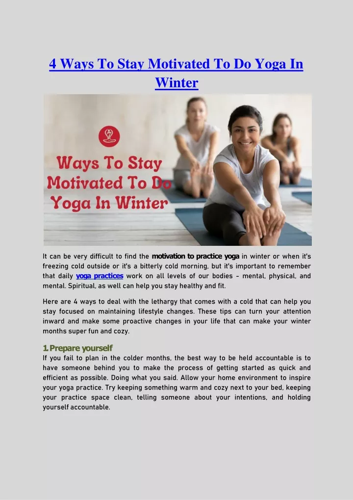 4 ways to stay motivated to do yoga in winter