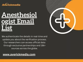 Anesthesiologist Email List - AverickMedia