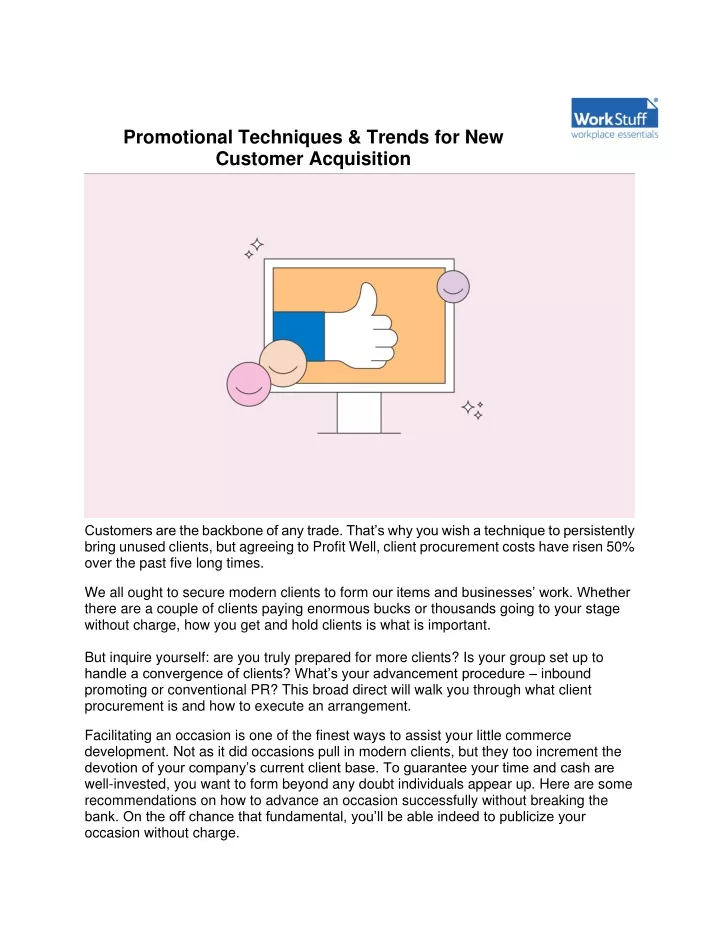 promotional techniques trends for new customer