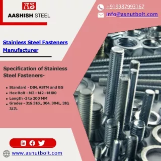 Bolts | Stainless Steel Fasteners | Screw | Aashish Steel