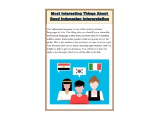 Using the Reliable Indonesian Interpretation Services