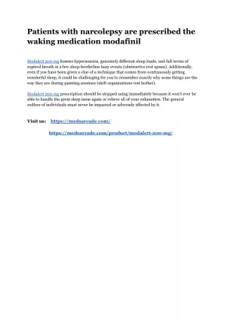 patients with narcolepsy are prescribed