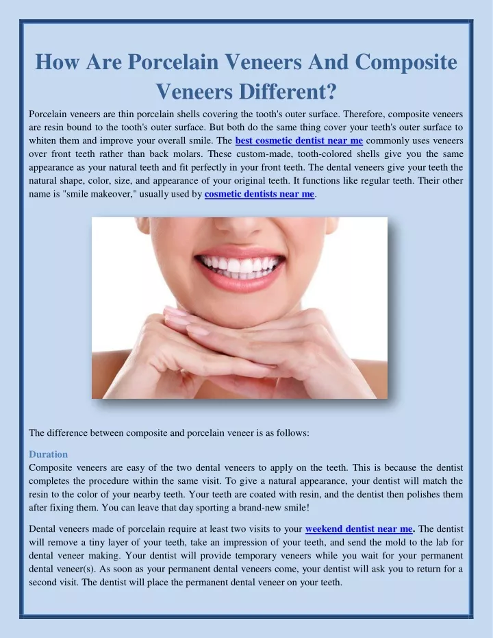 how are porcelain veneers and composite veneers