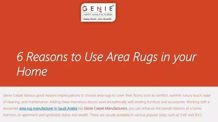 6 reasons to use area rugs in your home