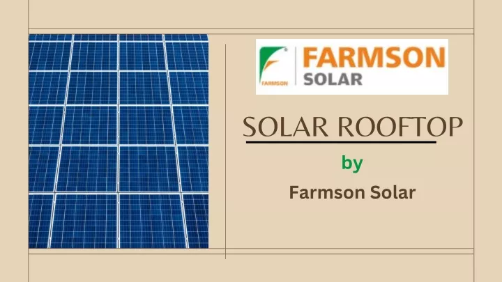 solar rooftop by farmson solar