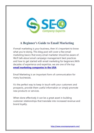 A Beginner's Guide to Email Marketing.