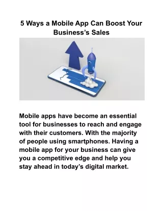 5 ways a mobile app can boost your business