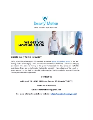 Sports Injury Clinic in Surrey