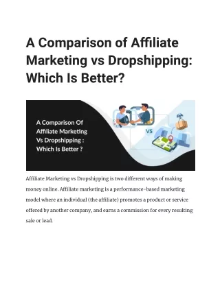 Affiliate Marketing vs Dropshipping_ Which Is Better