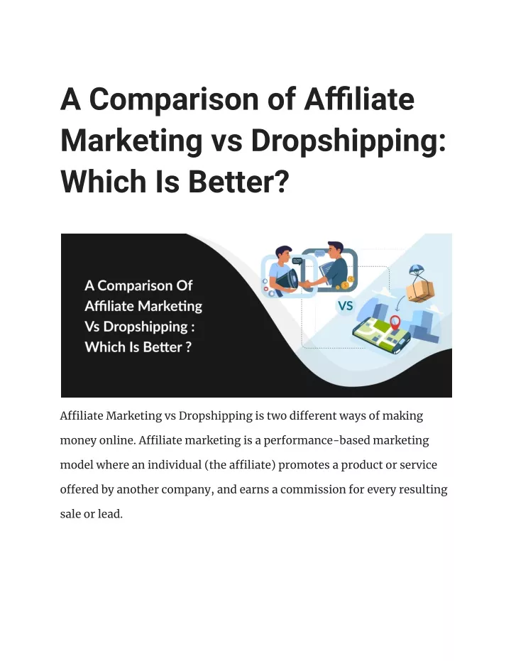 a comparison of affiliate marketing