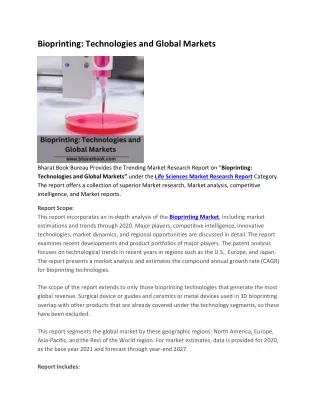 bioprinting technologies and global markets