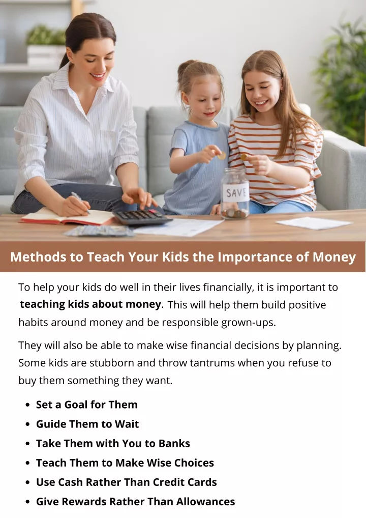 methods to teach your kids the importance of money