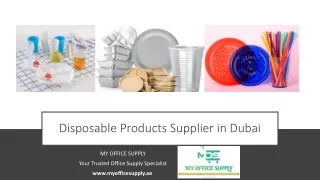 Disposable Products Supplier in Dubai_
