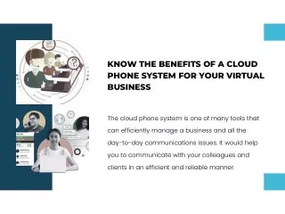 Know The Benefits of a Cloud Phone System For Your Virtual Business