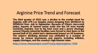 arginine price trend and forecast