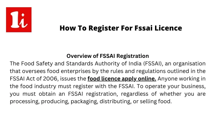 how to register for fssai licence