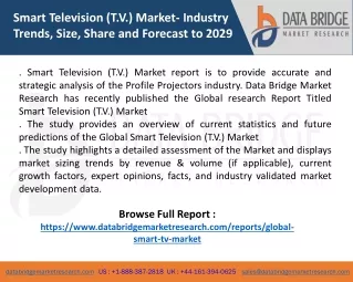 Smart Television (T.V.) Market
