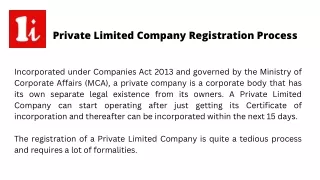 Private Limited Company Registration Process