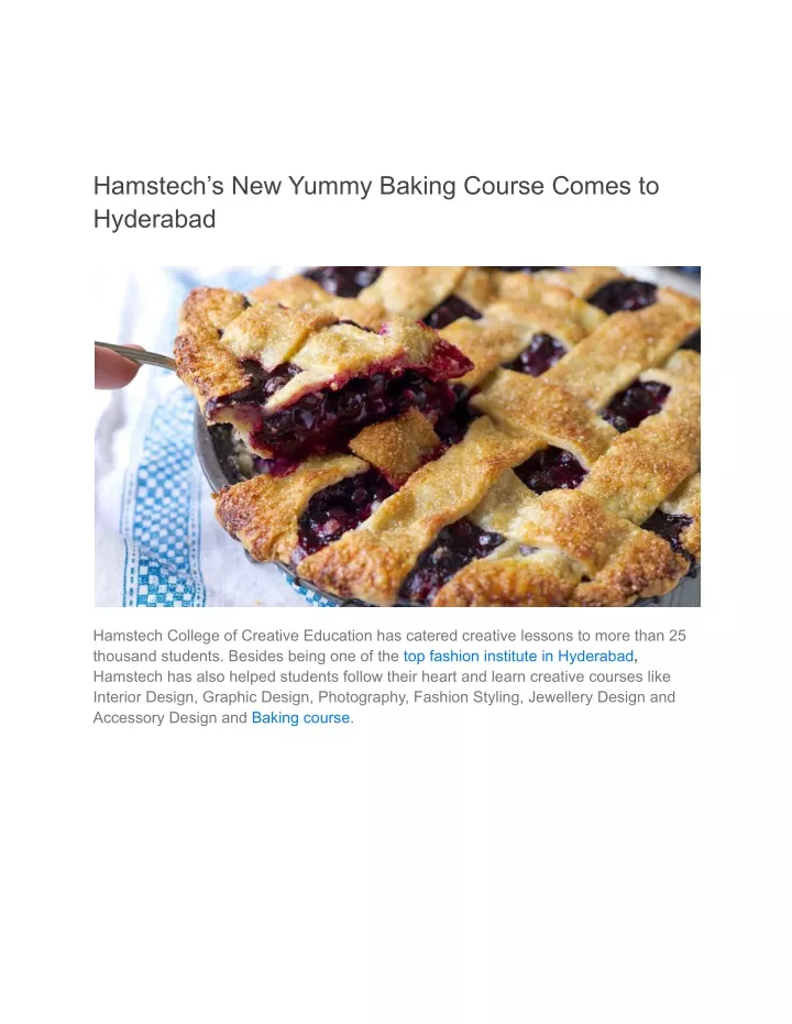 hamstech s new yummy baking course comes