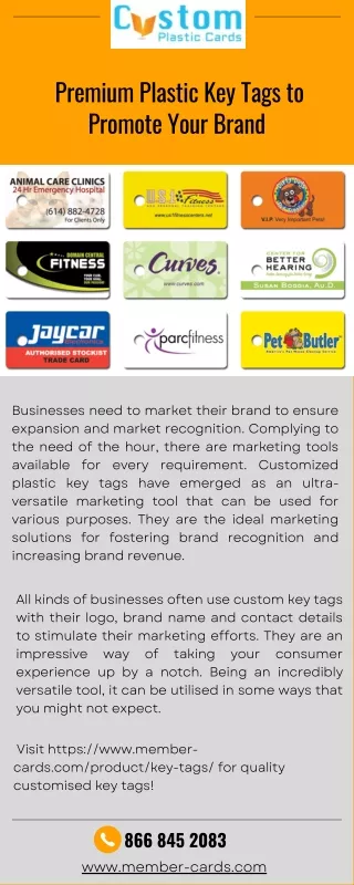 Premium Plastic Key Tags to Promote Your Brand