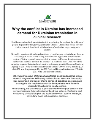 Why the conflict in Ukraine has increased demand for Ukrainian translation