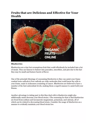 fruits that are delicious and effective for your