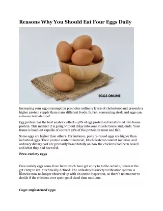 reasons why you should eat four eggs daily