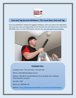 Test and Tag Services Brisbane | The Local Guys Test and Tag