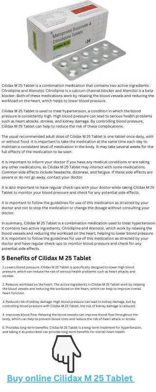 cilidax m 25 tablet is a combination medication