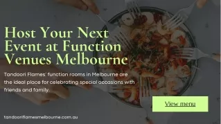 Host Your Next Event at Tandoori Flames’ Function Venues Melbourne