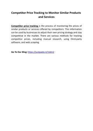 competitor price tracking to monitor similar