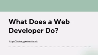 what does a web developer do