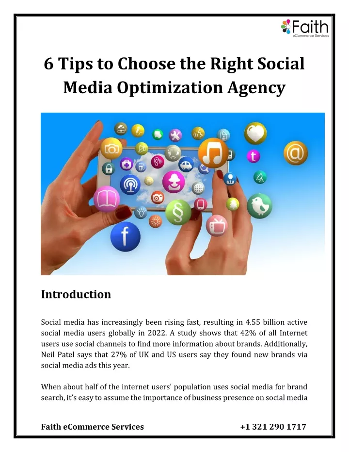 Ppt 6 Tips To Choose The Right Social Media Optimization Agency