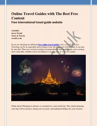Online Travel Guides with The Best Free Content
