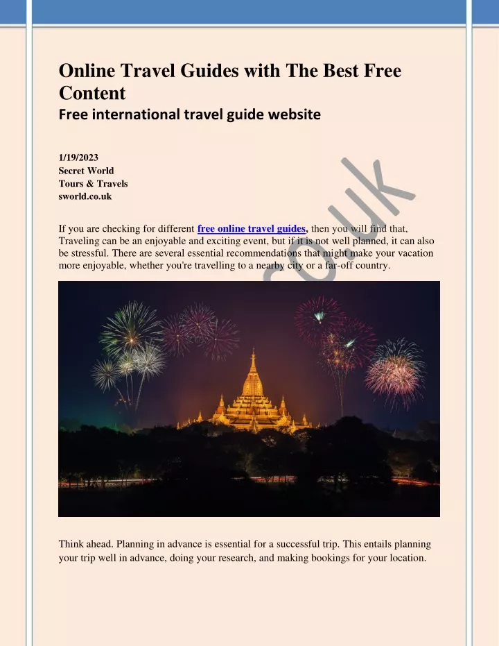 online travel guides with the best free content