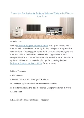 choose the best horizontal designer radiators
