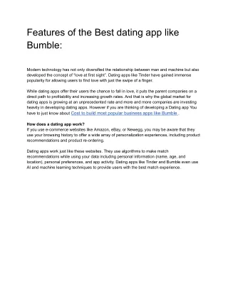 Blog- dating app like Bumble - Google Docs