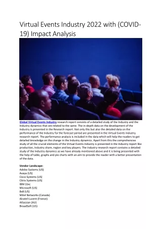 virtual events industry 2022 with covid 19 impact