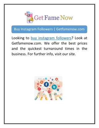 Buy Instagram Followers | Getfamenow.com