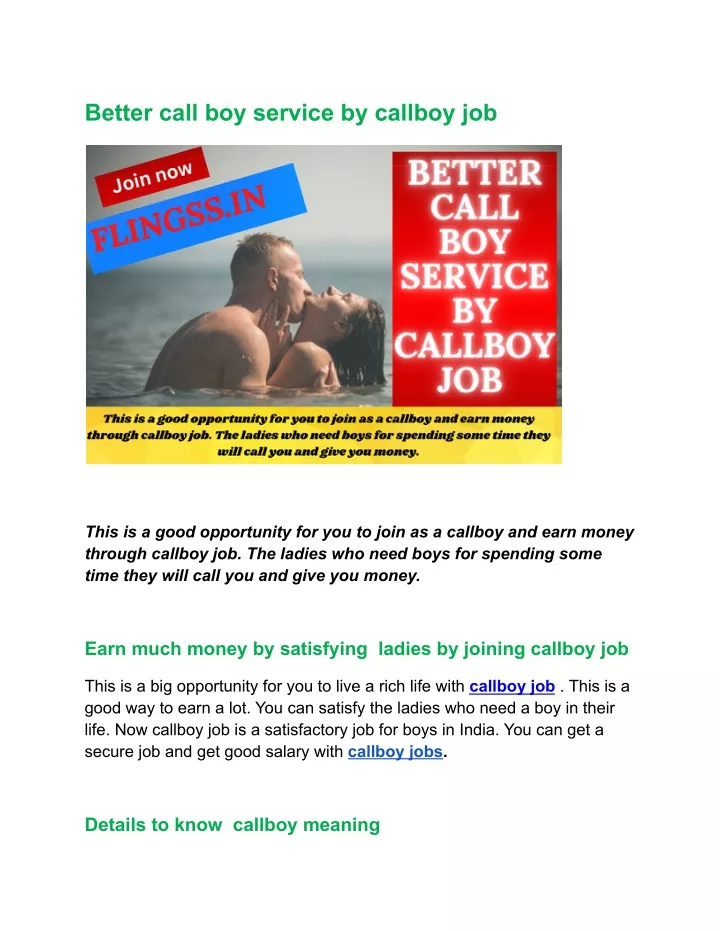 better call boy service by callboy job