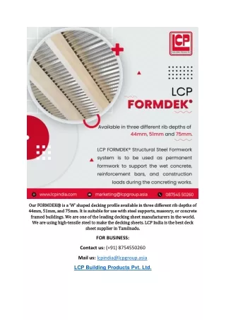 our formdek is a w shaped decking profile
