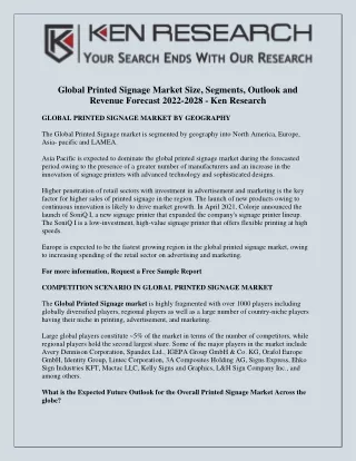 global printed signage market size segments