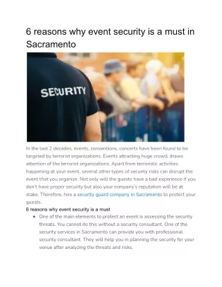 6 reasons why event security is a must