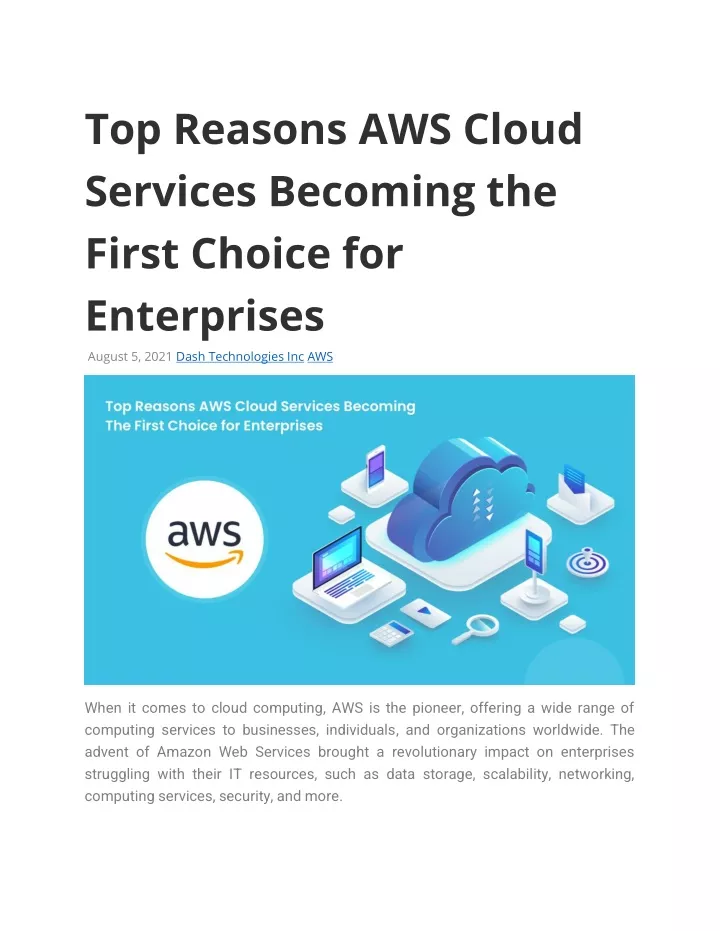 top reasons aws cloud services becoming the first