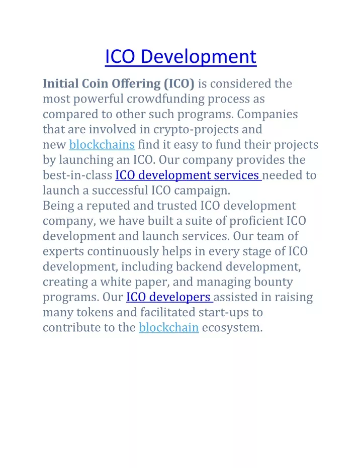 ico development