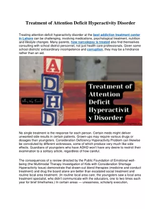 treatment of attention deficit hyperactivity